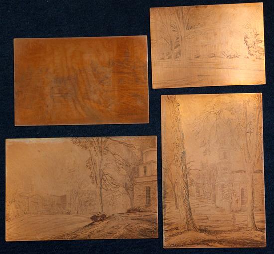 Edgar Holloway (1914-2008) 4 Williamstown, Mass copper etching plates